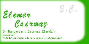 elemer csirmaz business card